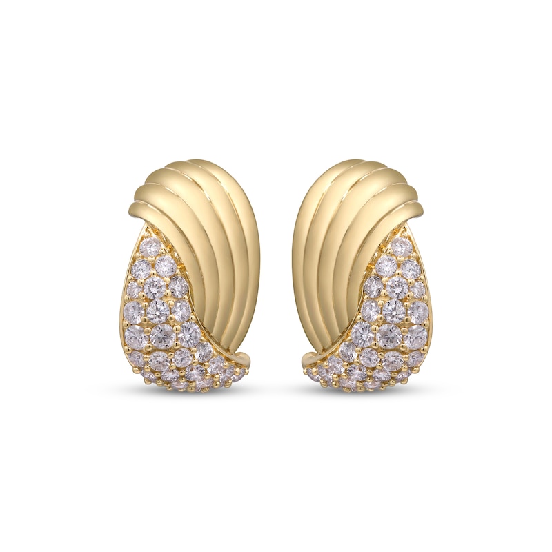 Main Image 2 of Diamond Twist Stud Earrings 1 ct tw 10K Yellow Gold