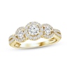 Thumbnail Image 1 of Memories Moments Magic Round-Cut Diamond Three-Stone Engagement Ring 1 ct tw 14K Yellow Gold