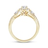 Thumbnail Image 3 of Memories Moments Magic Round-Cut Diamond Three-Stone Engagement Ring 1 ct tw 14K Yellow Gold