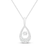 Thumbnail Image 1 of Unstoppable Love Diamond Double Teardrop Necklace 1/2 ct tw 10K White Gold 19&quot;