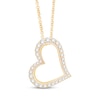 Thumbnail Image 1 of Lab-Grown Diamonds by KAY Sideways Heart Necklace 1 ct tw 10K Yellow Gold 18&quot;