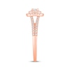 Thumbnail Image 2 of Round-Cut Diamond Double Halo Engagement Ring 1/2 ct tw 10K Rose Gold