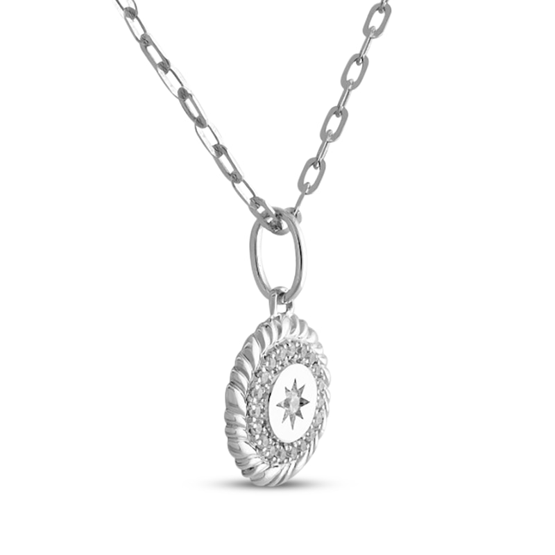 Main Image 2 of STUDIO BY KAY Diamond Star Rope Frame Necklace 1/10 ct tw 10K White Gold 18&quot;