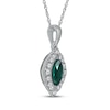 Thumbnail Image 2 of Lab-Created Emerald & White Lab-Created Sapphire Necklace Sterling Silver 18&quot;