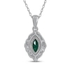 Thumbnail Image 3 of Lab-Created Emerald & White Lab-Created Sapphire Necklace Sterling Silver 18&quot;