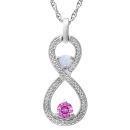 Birthstone Couple's Infinity Necklace (2 Stones)