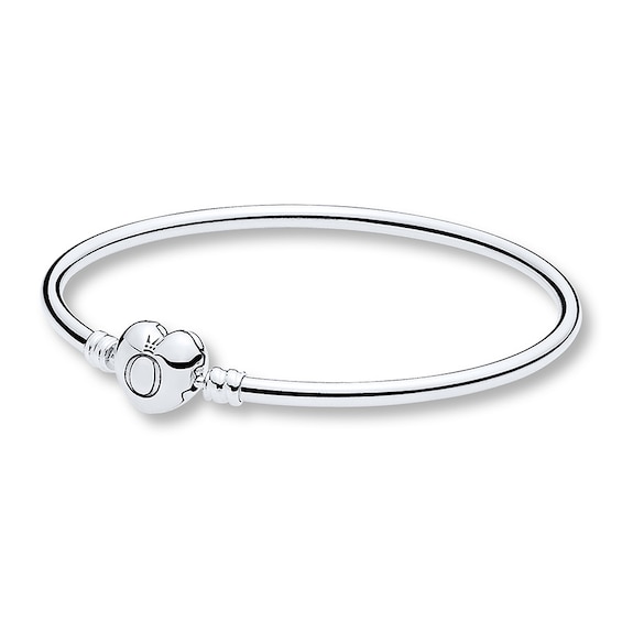 Bangle in sterling silver w/heart-shaped clasp Bracelet 17 cm 596268-17