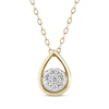 Thumbnail Image 1 of Multi-Diamond Center Teardrop Necklace 1/6 ct tw 10K Yellow Gold 18”