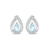 Thumbnail Image 2 of Pear-Shaped Aquamarine & Round-Cut Diamond Earrings 1/15 ct tw Sterling Silver