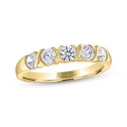 THE LEO Ideal Cut Round-Cut Diamond Anniversary Band 3/4 ct tw 14K Yellow Gold