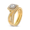 Thumbnail Image 2 of THE LEO First Light Diamond Round-Cut Cushion Double Halo Bridal Set 7/8 ct tw 14K Two-Tone Gold