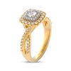 Thumbnail Image 2 of THE LEO First Light Diamond Round-Cut Double Halo Engagement Ring 3/4 ct tw 14K Two-Tone Gold