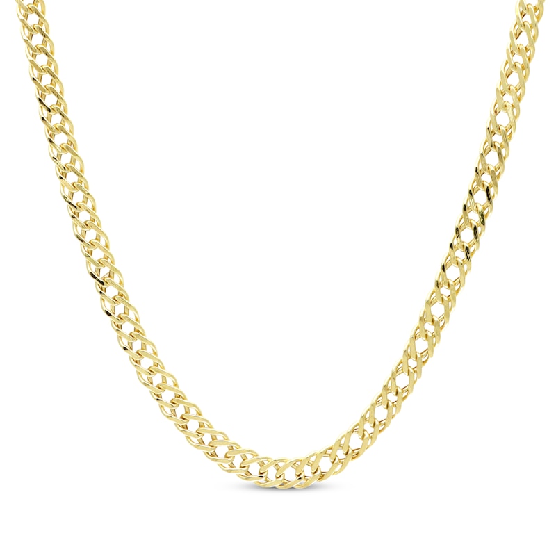 Main Image 1 of Semi-Solid Double-Curb Chain Necklace 4.7mm 10K Yellow Gold 20&quot;