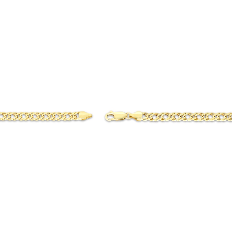 Main Image 3 of Semi-Solid Double-Curb Chain Necklace 4.7mm 10K Yellow Gold 20&quot;