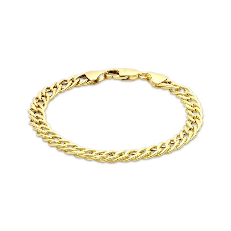 Main Image 1 of Semi-Solid Curb Chain Bracelet 6.1mm 14K Yellow Gold 8.75&quot;