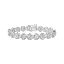 Diamond Circle Link Bracelet 5 ct tw 10K White Gold 6.85&quot;