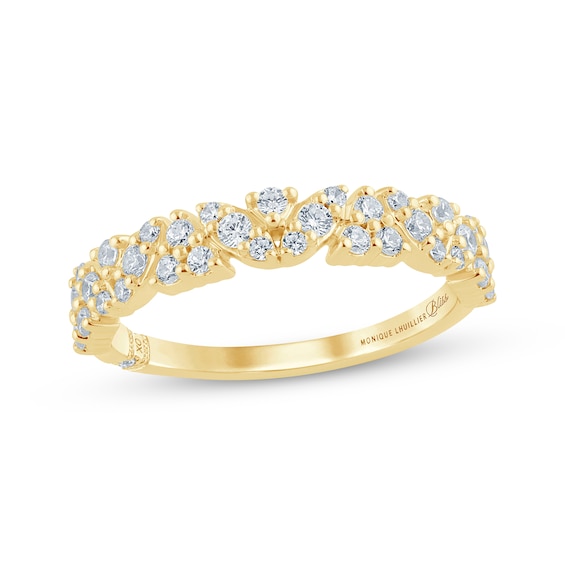 Monique Lhuillier Bliss Diamond Anniversary Ring 3/8 ct tw 18K Yellow Gold