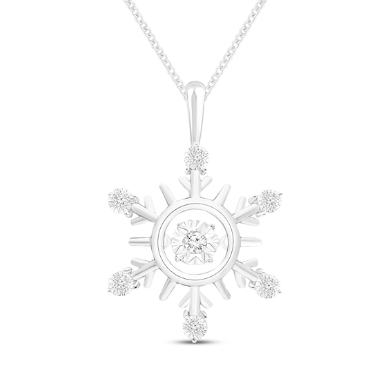 Unstoppable Love Diamond Snowflake Necklace 1/20 ct tw Sterling Silver 19"