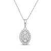 Thumbnail Image 1 of Multi-Diamond Oval-Shaped Necklace 1/4 ct tw 10K White Gold 18&quot;