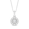 Thumbnail Image 1 of Diamond Halo Necklace 1/2 ct tw 10K White Gold 18&quot;