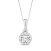 Thumbnail Image 1 of Diamond Halo Necklace 1/6 ct tw Sterling Silver 17&quot;