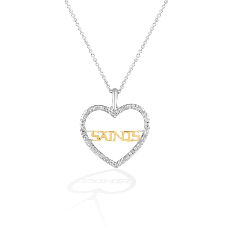 New Orleans Saints Pendant, 14K White - The GLD Shop