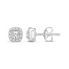 Thumbnail Image 1 of Diamond Cushion-Shaped Halo Stud Earrings 1/2 ct tw 10K White Gold