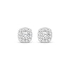 Thumbnail Image 2 of Diamond Cushion-Shaped Halo Stud Earrings 1/2 ct tw 10K White Gold