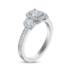 Thumbnail Image 2 of Now + Forever Certified Emerald-Cut Diamond Three-Stone Halo Engagement Ring 1 ct tw Platinum