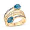 Thumbnail Image 0 of Le Vian Good Karma Pear-Shaped Blue Topaz Ring 1/4 ct tw Diamonds 14K Honey Gold