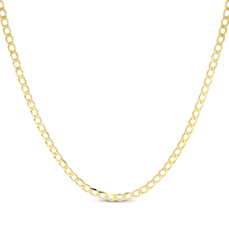 Main Image 1 of Solid Curb Chain Necklace 2.95mm 14K Yellow Gold 16&quot;