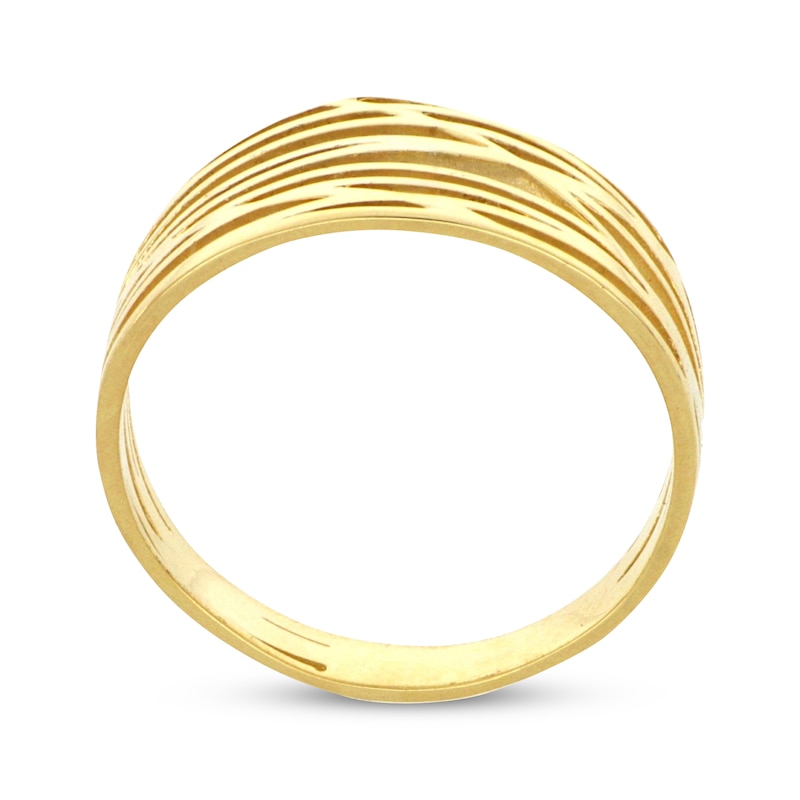 Crossover Stripe Ring 10K Yellow Gold