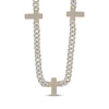 Thumbnail Image 1 of Men's Diamond Cross Station Curb Chain Necklace 3 ct tw 10K Yellow Gold 20&quot;