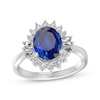 Thumbnail Image 3 of Oval-Cut Blue Lab-Created Sapphire & White Lab-Created Sapphire Gift Set Sterling Silver