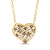 Thumbnail Image 1 of Godiva x Le Vian Baguette & Round-Cut Diamond Scatter Heart Necklace 3/8 ct tw 14K Honey Gold 19&quot;