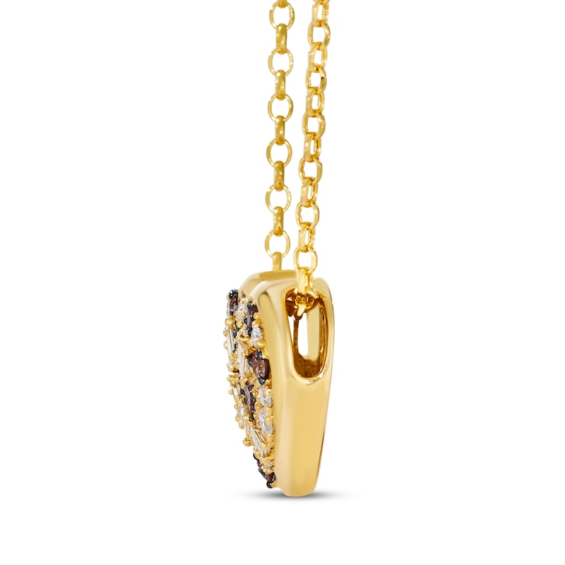 Main Image 2 of Godiva x Le Vian Baguette & Round-Cut Diamond Scatter Heart Necklace 3/8 ct tw 14K Honey Gold 19&quot;