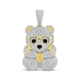 Men's Diamond Teddy Bear Charm 3/4 ct tw 10K Yellow Gold