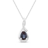 Thumbnail Image 1 of Pear-Shaped Lab-Created Alexandrite & White Lab-Created Sapphire Teardrop Twist Necklace Sterling Silver 18&quot;