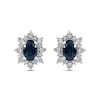 Thumbnail Image 2 of Blue Sapphire & Diamond Burst Earrings 1/8 ct tw 10K White Gold