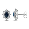 Thumbnail Image 3 of Blue Sapphire & Diamond Burst Earrings 1/8 ct tw 10K White Gold