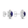 Thumbnail Image 4 of Blue Sapphire & Diamond Burst Earrings 1/8 ct tw 10K White Gold