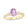 Thumbnail Image 1 of Oval-Cut Amethyst & Diamond Engagement Ring 1/5 ct tw 14K Yellow Gold