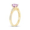 Thumbnail Image 2 of Oval-Cut Amethyst & Diamond Engagement Ring 1/5 ct tw 14K Yellow Gold