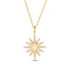 Thumbnail Image 1 of Le Vian Oval-Cut Opal Sun Necklace 1/4 ct tw Diamonds 14K Honey Gold 19&quot;