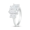 Thumbnail Image 2 of Emerald-Cut Three-Stone White Lab-Created Sapphire Ring Sterling Silver