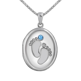 Birthstone Engravable Locket Necklace (1 Stone and 3 Lines)