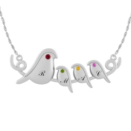 Birthstone Family & Mother's Necklace (2-4 Stones and Lines)