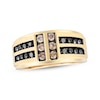 Thumbnail Image 1 of Men's Round-Cut Brown & Black Diamond Wedding Band 1 ct tw 10K Yellow Gold