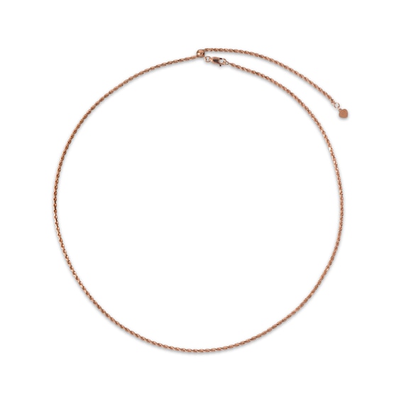 Diamond-Cut Semi-Solid Rope Chain Necklace 2.1mm 14K Rose Gold 24"