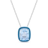 Thumbnail Image 1 of Cushion-Cut Sky Blue Topaz & Enamel Necklace Sterling Silver 18&quot;